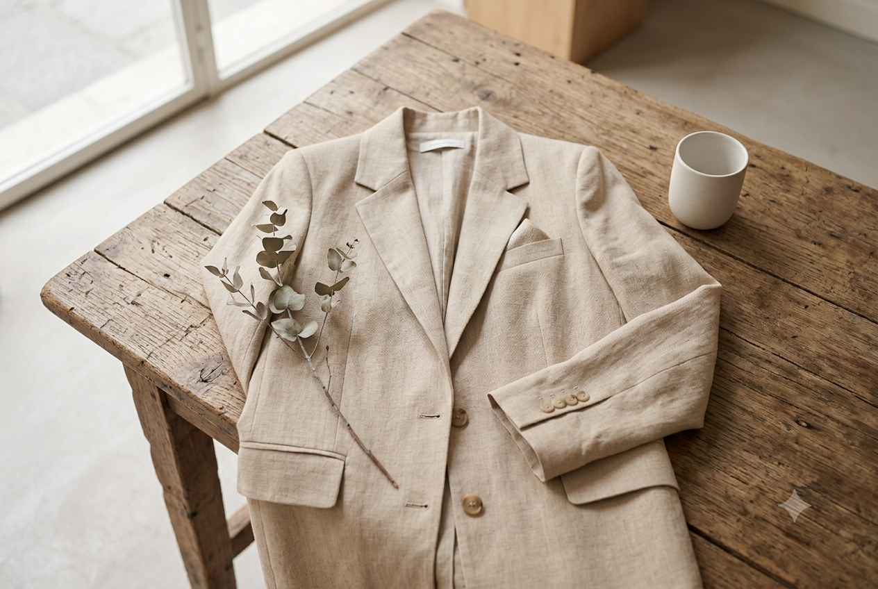 Structured linen blazer from the Éclat de Trame capsule collection