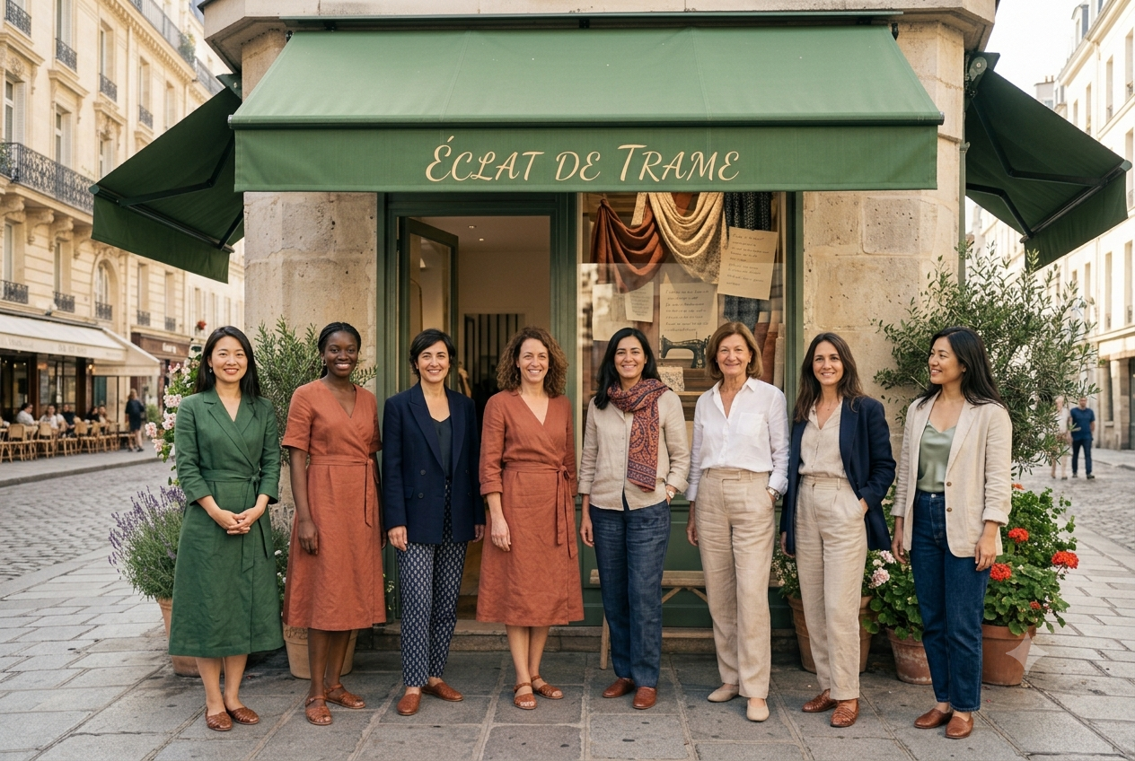 The Éclat de Trame boutique team offering personalized advice